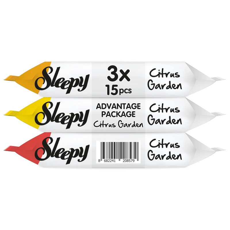 Sleepy Υγρά Μαντηλάκια Citrus Garden Advantage Pack (3x15 τεμ.)