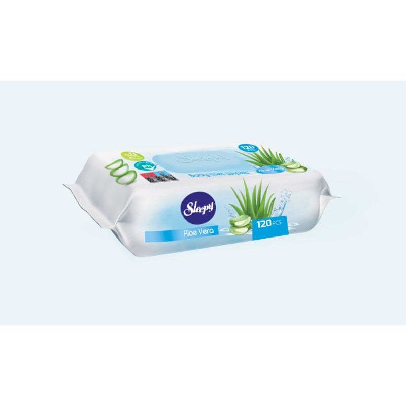Sleepy Υγρά Μαντηλάκια Μωρού Aloe Vera (120 τεμ.)