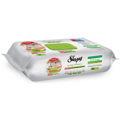 Sleepy Easy Clean – Υγρομάντηλα Κουζίνας με Φυσικό Έλαιο Περγαμόντου (50 τεμ.)