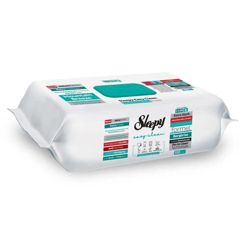 Sleepy Easy Clean Υγρά Μαντηλάκια Καθαρισμού Επιφανειών με Άρωμα Ορεινής Αύρας (100 τεμ.)