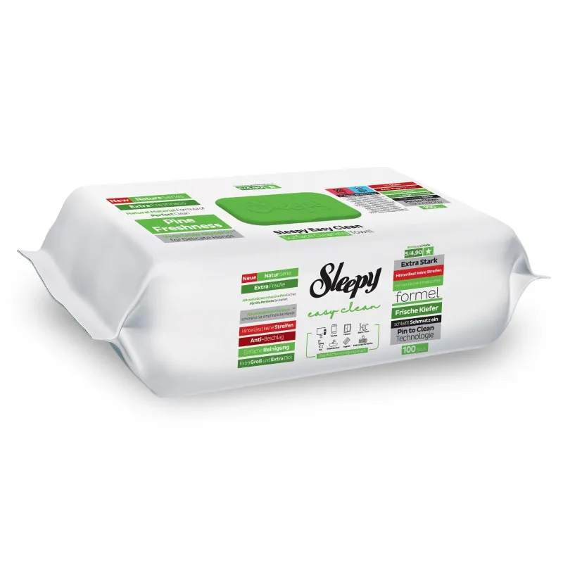 Sleepy Easy Clean Υγρά Μαντηλάκια Καθαρισμού Επιφανειών με Άρωμα Φρεσκάδας Πεύκου (100 τεμ.)