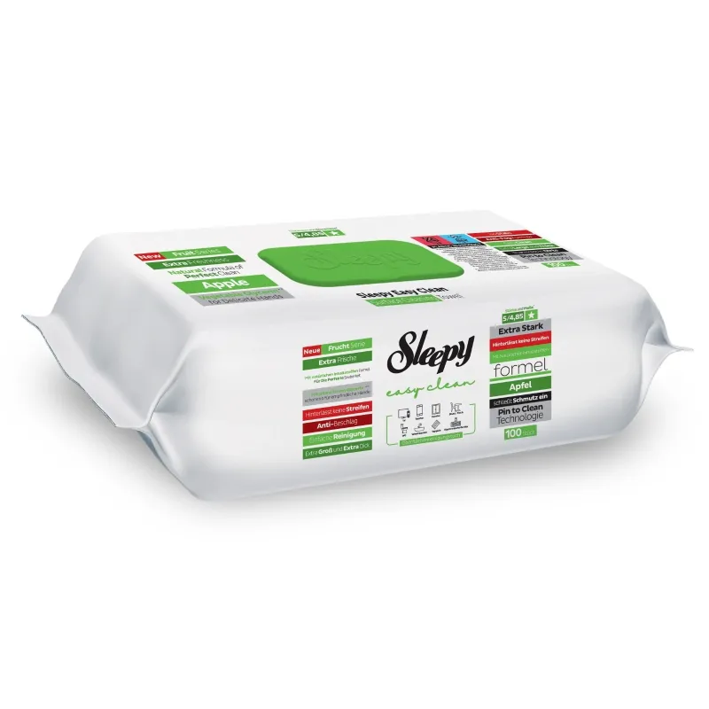 Sleepy Easy Clean Υγρά Μαντηλάκια Καθαρισμού Επιφανειών με Άρωμα Μήλου (100 τεμ.)