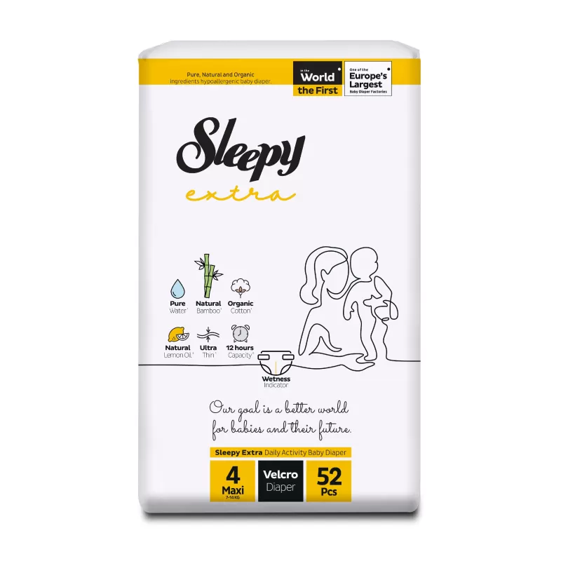 Sleepy Extra Πάνες Μωρού Velcro Maxi 4 (52 τμχ)