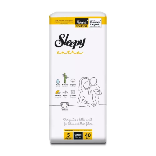 Sleepy Extra Πάνες Μωρού Velcro Junior 5 (40 τμχ)