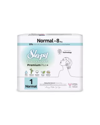 Sleepy Bio Natural Premium Plus+ Σερβιέτες Normal (8 τμχ)
