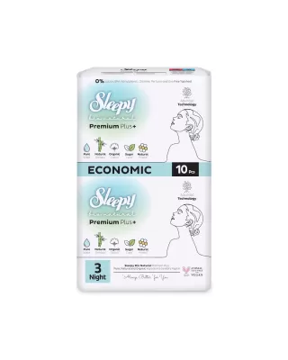 Sleepy Bio Natural Premium Plus+ Σερβιέτες Night Economic (10 τμχ)
